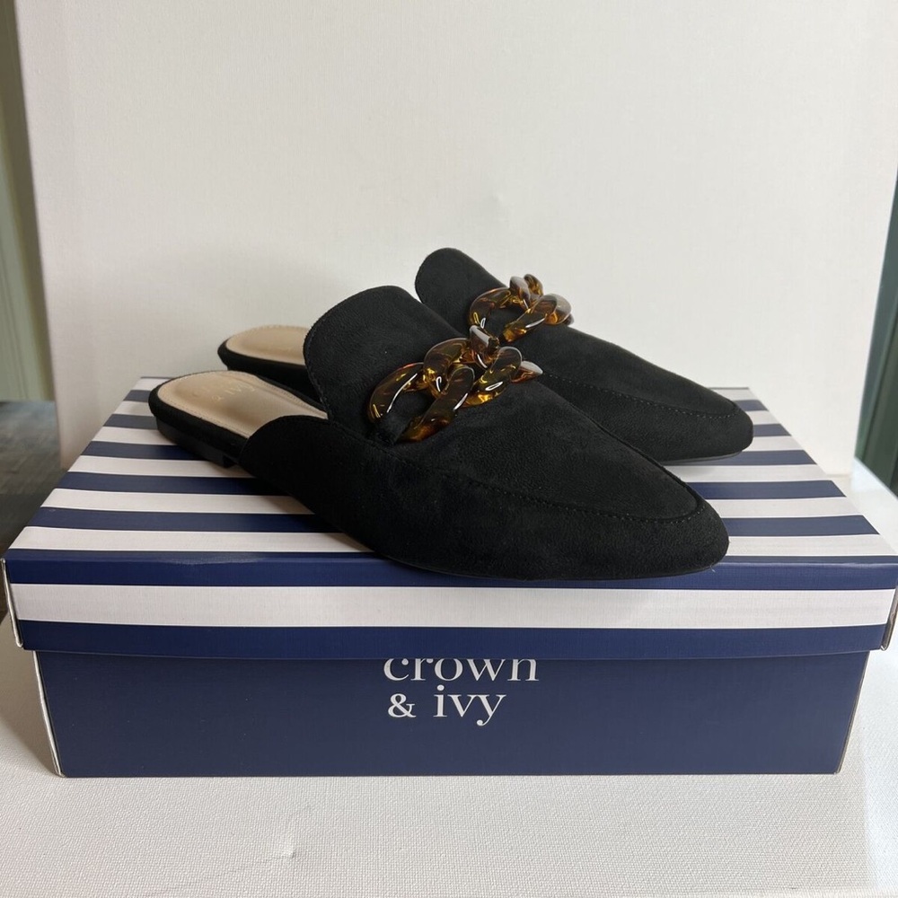 Crown & Ivy Black Women's Mules